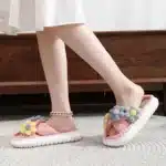 Pantoufles Croisées Avec Fleurs 2