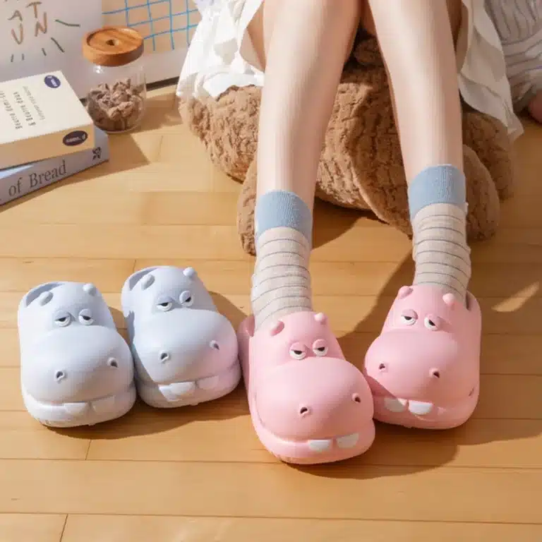 Chaussons Été Tête D\'Hippopotame Rigolo 3