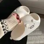 Claquettes Cochon Mignon Noir Et Blanc 3