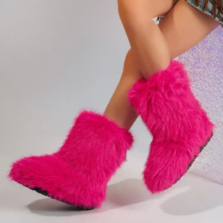 Chaussons Bottes Hautes Fausse Fourrure 6
