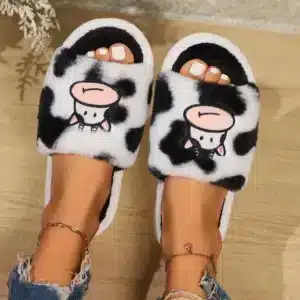 Pantoufle Ouverte Vache Pour Femme 1