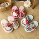 Pantoufles Hello Kitty Noël A Rayures 6