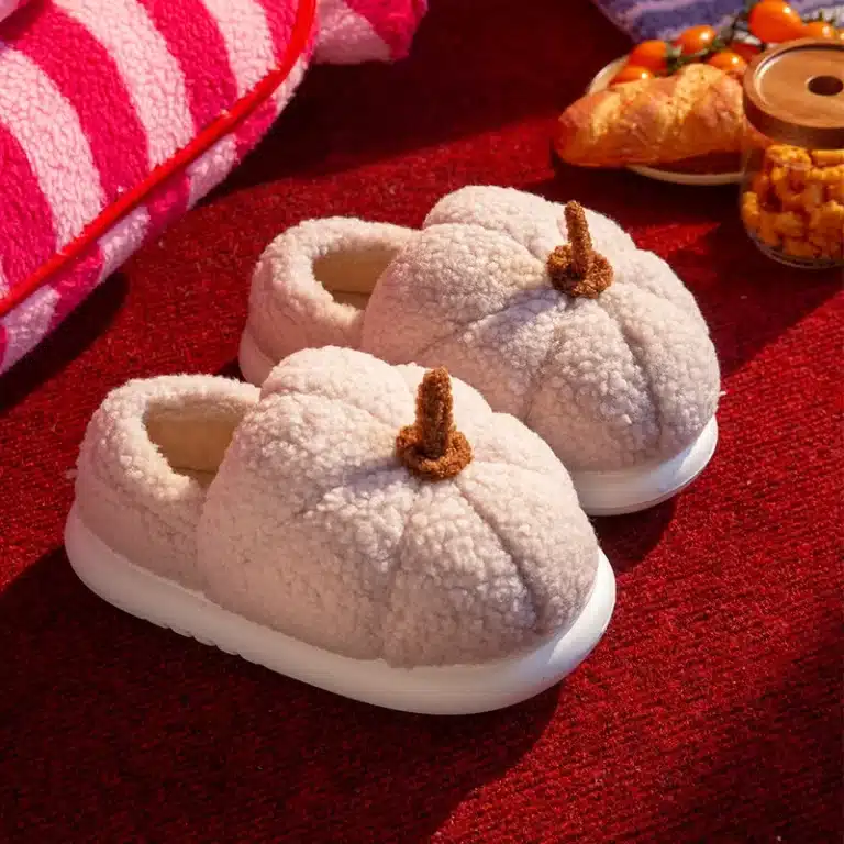 Chaussons Citrouille Peluche 8