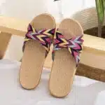 Jolies Pantoufles d\'Été En Lin Pour Femme 2