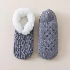 Chaussons Chaussettes Courtes Antidérapantes Fourrées 2
