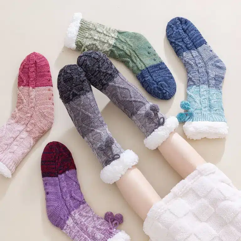 Chaussons Chaussettes Tricolores Femme 3