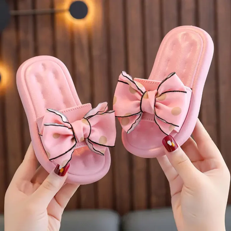 Claquettes Filles Noeuds A Pois 3