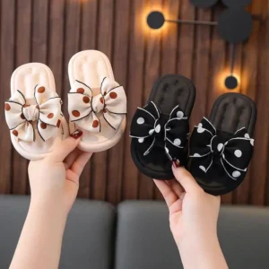 Claquettes Filles Noeuds A Pois 1