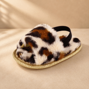 Chaussons Bébé Printemps Fourrés Léopard