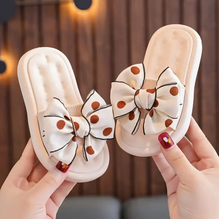 Claquettes Filles Noeuds A Pois 5