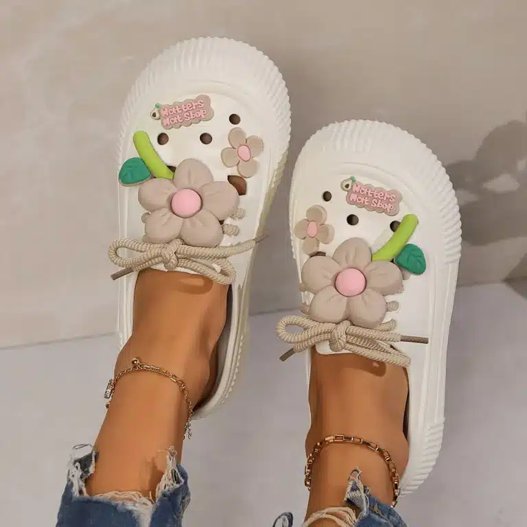 Pantoufles Été Plateformes Avec Fleurs 2