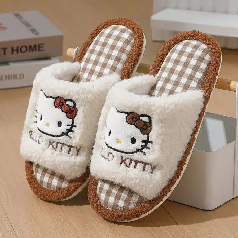 Pantoufles Hello Kitty A Carreaux 5