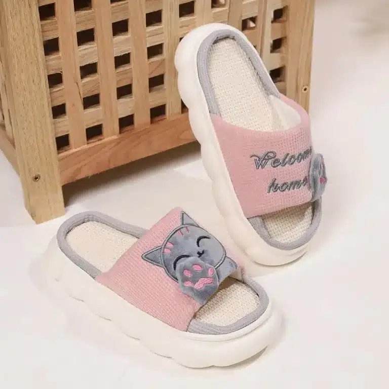 Pantoufles Eté Chat Mignon Semelle Epaisse 4