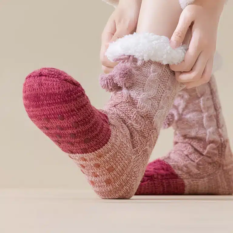 Chaussons Chaussettes Tricolores Femme 2