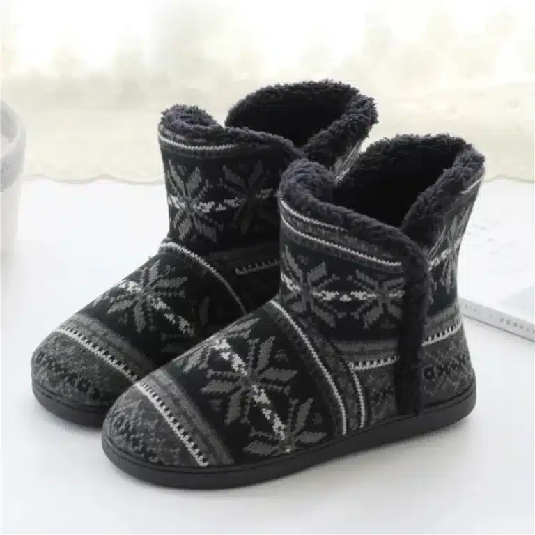 Bottines d'intérieur fourrées Homme Flocons 2