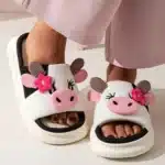 Chaussons Eté Vache En Lin Fleur 1