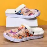 Chaussons Sabots Fourrés Papillons 2
