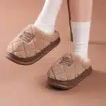 Chaussons Compensés À Carreaux Pour Femme 3