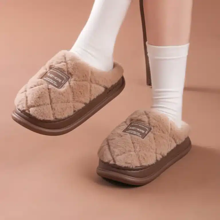 Chaussons Compensés À Carreaux Pour Femme 3