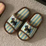 Chaussons Rayés Été Chien Noir 2