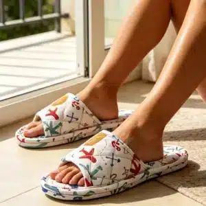 Claquettes Coton Motifs Voyage 1