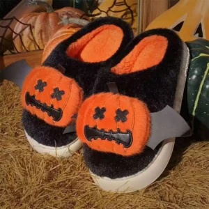 Chaussons Halloween Citrouille Chauve Souris 1