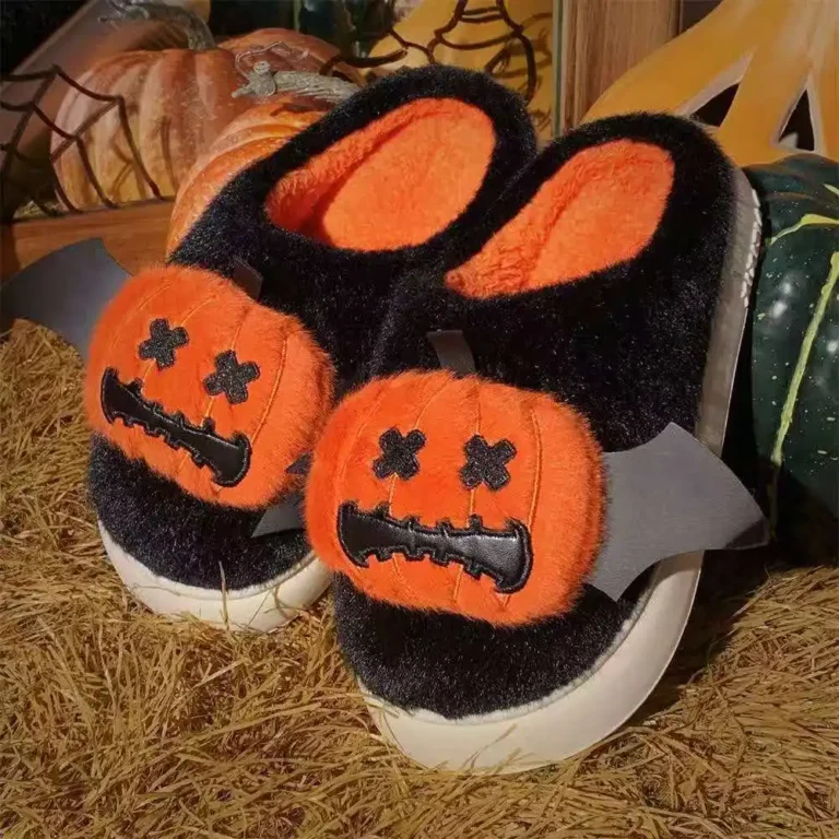 Chaussons Halloween Citrouille Chauve Souris 1