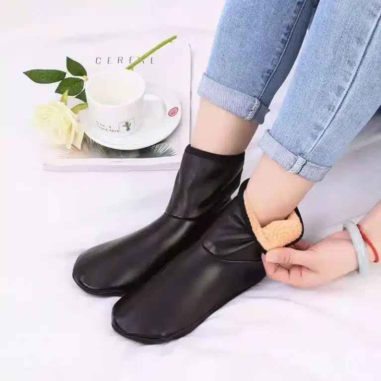 Chaussons Chaussettes Cuir Polaire 3