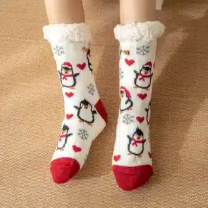 Chaussons Chaussettes Pingouins De Noël 1