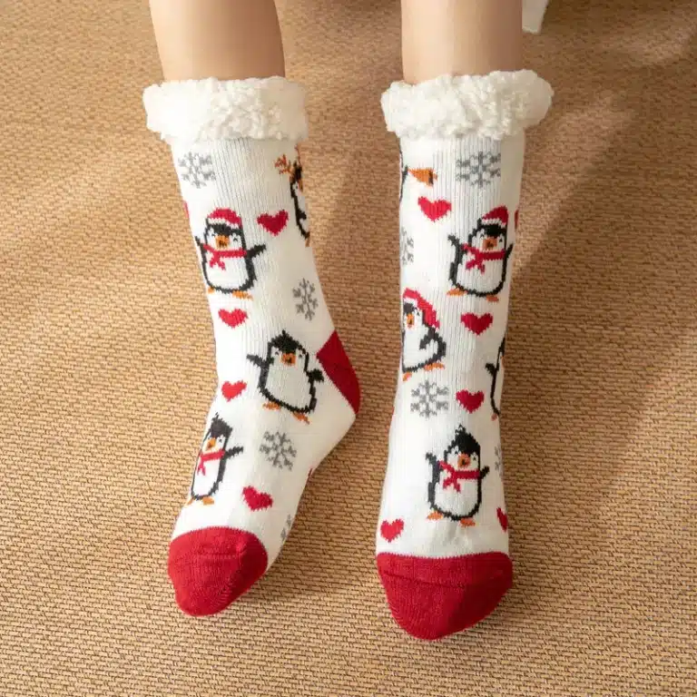Chaussons Chaussettes Pingouins De Noël 1