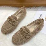 Pantoufles Mocassins Hiver Femme Avec Chaine 7