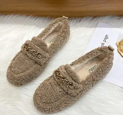 Pantoufles Mocassins Hiver Femme Avec Chaine 7