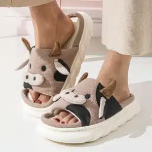Chaussons Eté Vache En Lin Mignonne 2