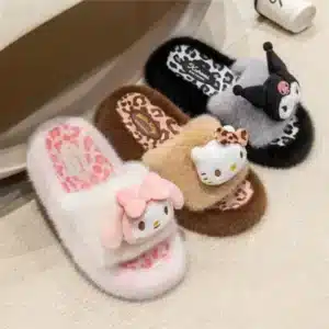 Pantoufles Peluche Hello Kitty Léopard 1