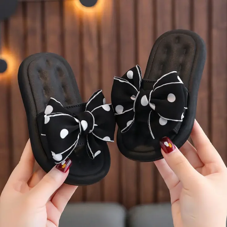 Claquettes Filles Noeuds A Pois 4