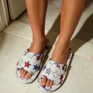 Claquettes Coton Motifs Étoiles 1