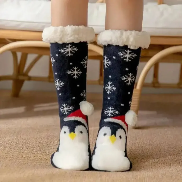 Chaussons Chaussettes Pingouin Flocons 1