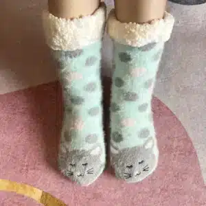 Chaussons Chaussettes Peluche Chat 6