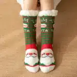 Chaussons Chaussettes Père Noël A Rayures 1