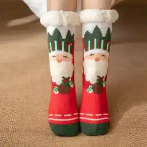 Chausson Chaussette Noël Rouge Et Vert 1