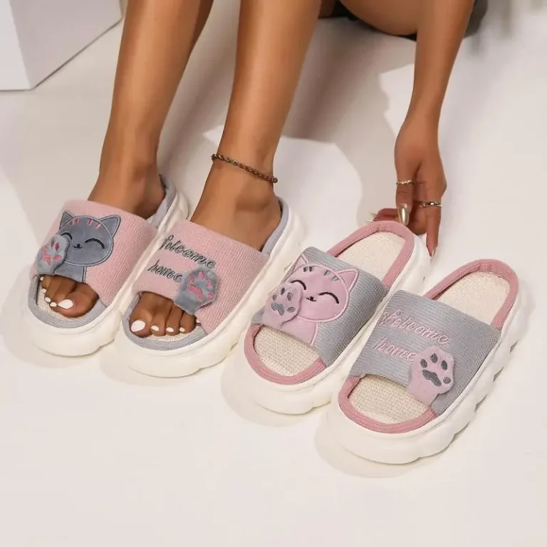 Pantoufles Eté Chat Mignon Semelle Epaisse 2