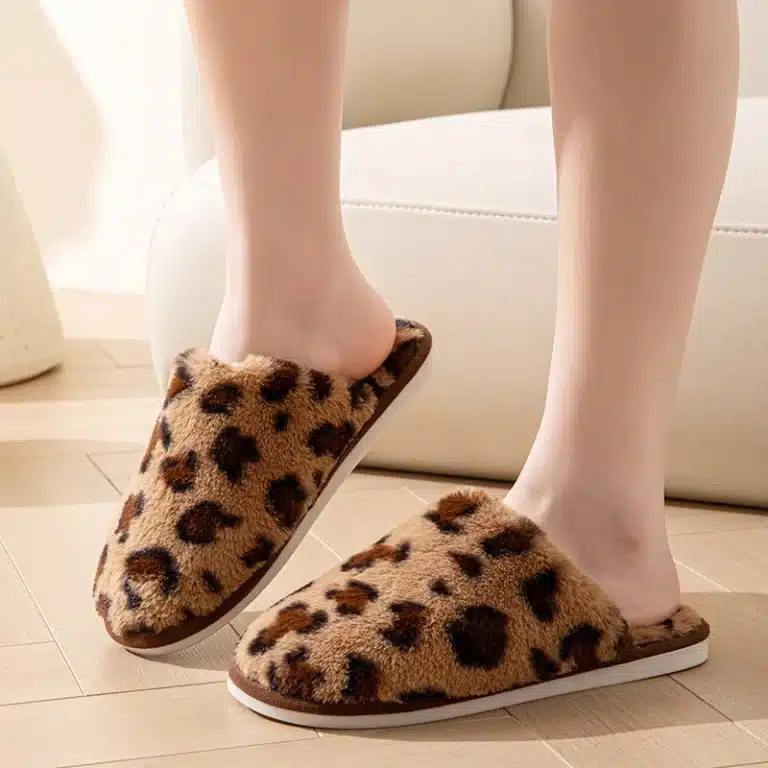 Chaussons Léopard Semelle Epaisse Femme 5