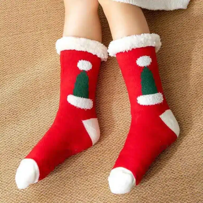 Chaussons Chaussettes Bonnet Père Noël 1