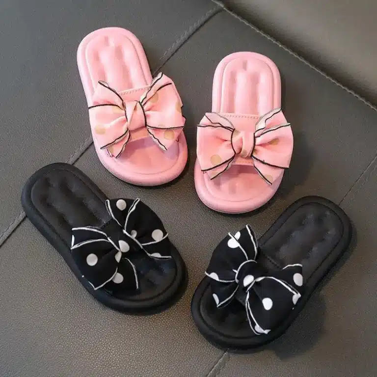 Claquettes Filles Noeuds A Pois 2