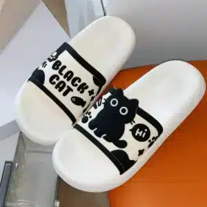 Claquettes Chat Noir Et Blanc 2