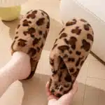 Chaussons Léopard Semelle Epaisse Femme 2