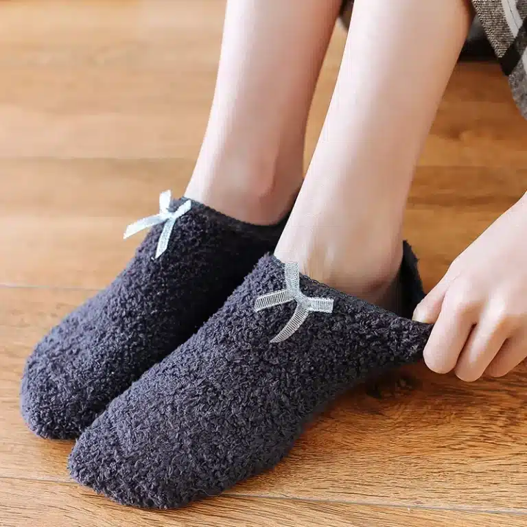 Chaussons Chaussettes Courtes Avec Noeud 1