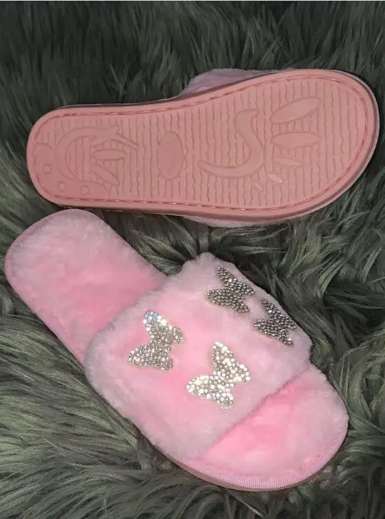 Chaussons Fourrés Papillons Brillants 5