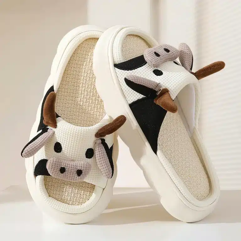 Chaussons Eté Vache En Lin Mignonne 1