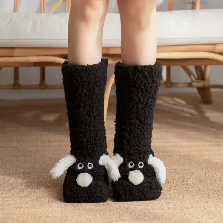 Chaussons Chaussettes Tête De Chien 4